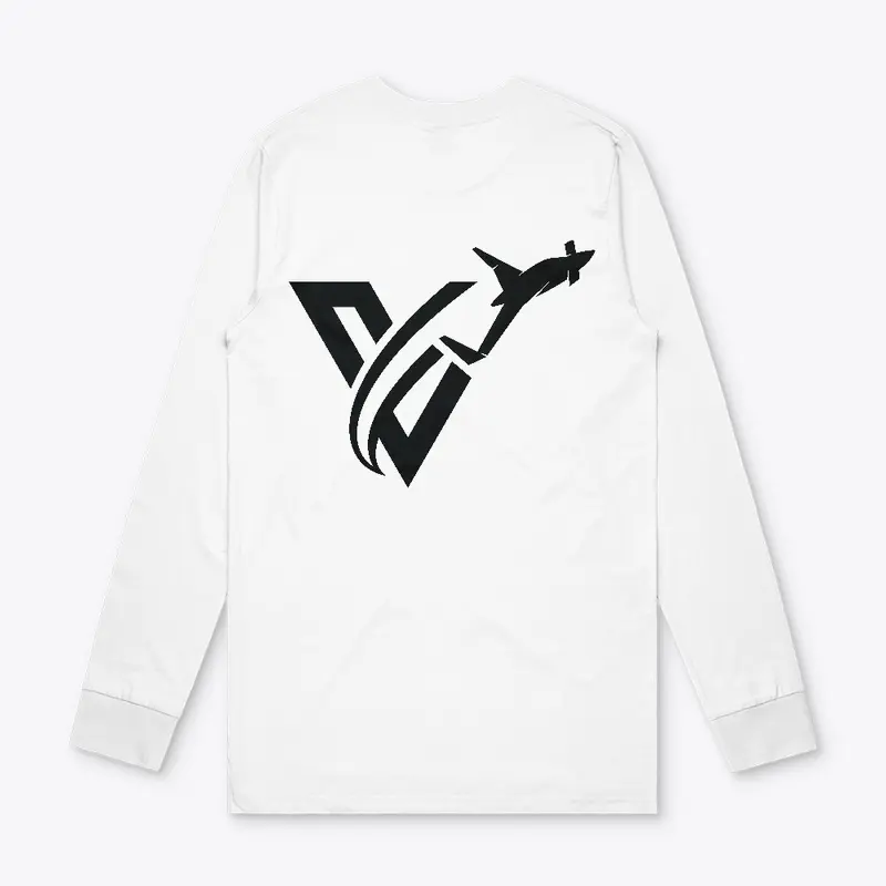 White Long Sleeve V Tee